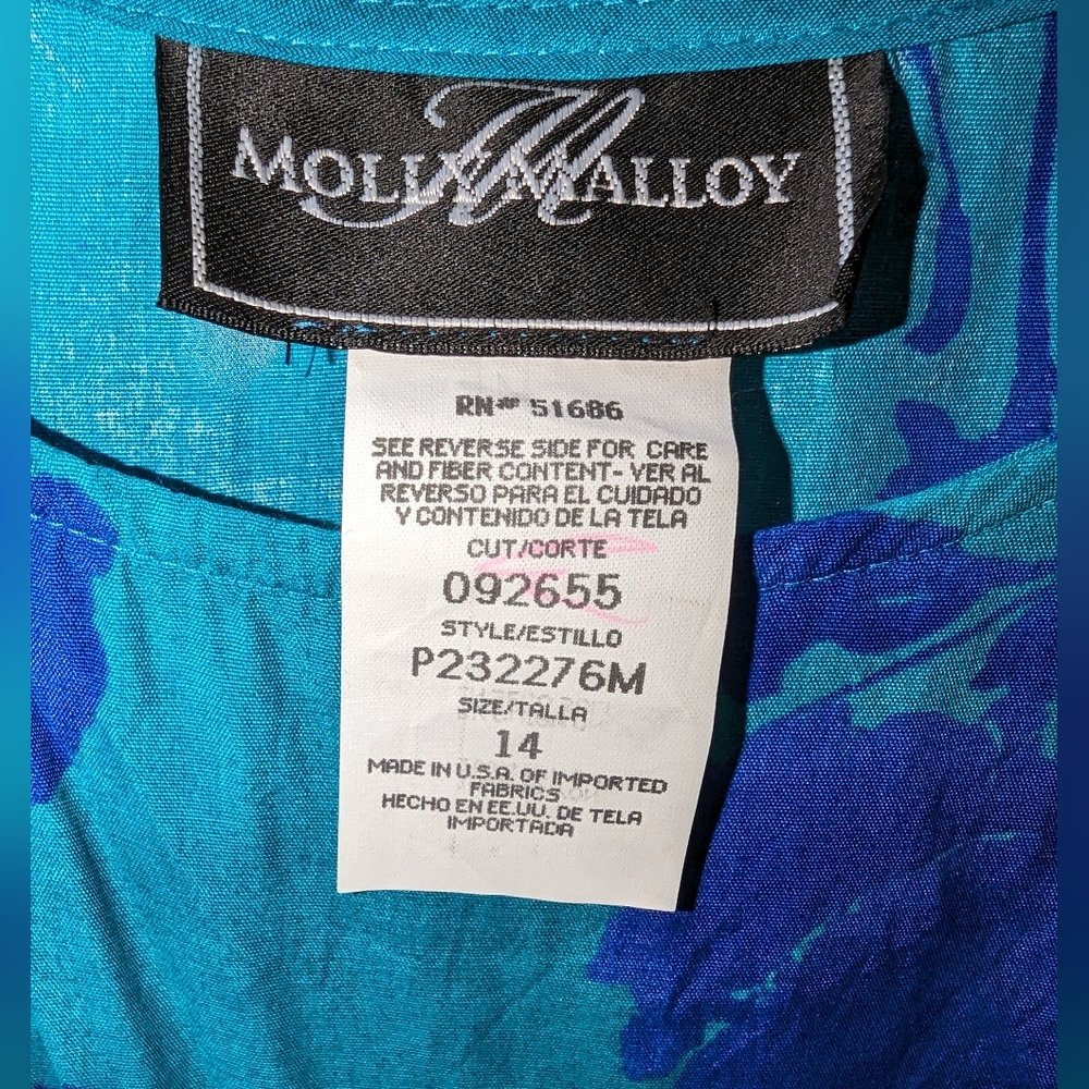 90s Blue Floral Maxi Dress - Picture 3 of 3